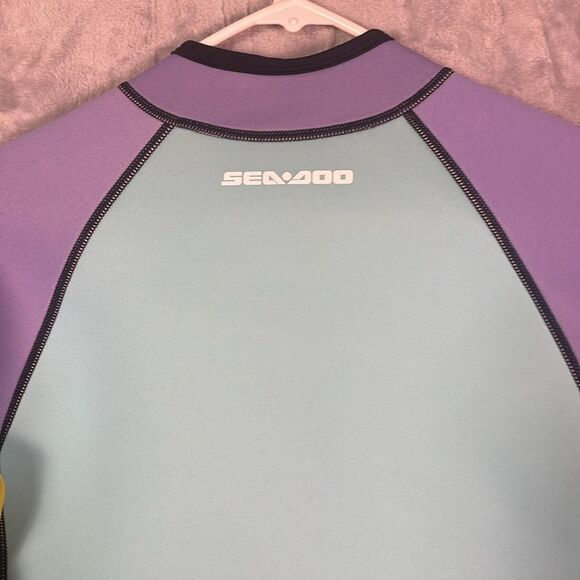NWT BRP Seadoo Wet Suit 3mm Neoprene UV Protect Lilac Full Zip Jacket Size Large - Picture 10 of 12